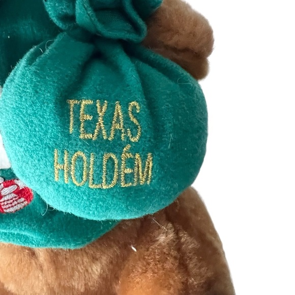 Shalom Texas Holdem Poker Playing Cap Dog Stuffed Animal Toy Brown 10” - Picture 5 of 11